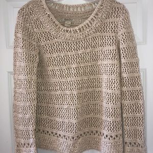 Lucky Brand gold/cream sweater SUPER CUTE
